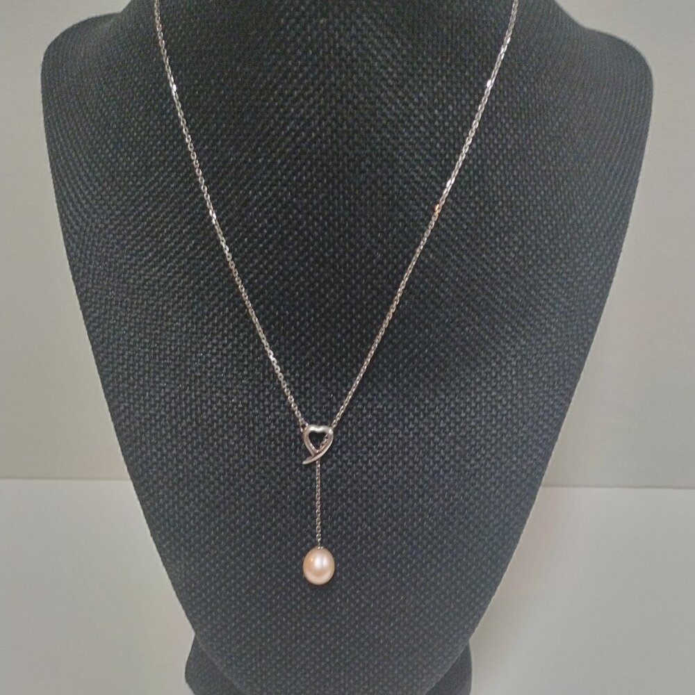 Sterling Silver Heart & Pearl Necklace